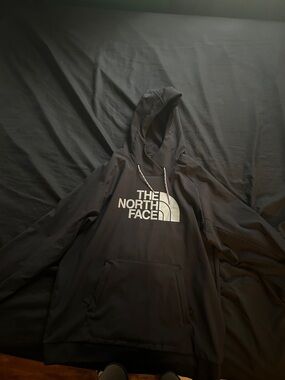 The North Face Black Hoodie with White Logo like new worn once for fashion show